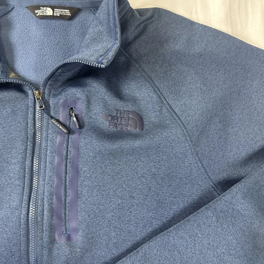 The‎ North Face Men Medium Blue Soft Fleece Full Zip Utility Jacket w/Pockets